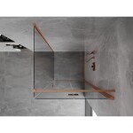 MEXEN/S - Mist-F sprchovací kút skladacie dvere pravá 70 x 70, transparent, meď kartáčovaná 8A6T-070-070-65-00-P