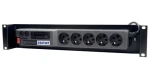 Acar A-504 / Napájací panel s prepäťovou ochranou / 5x 230V / vaňa do 19" racku / 3 m kábel