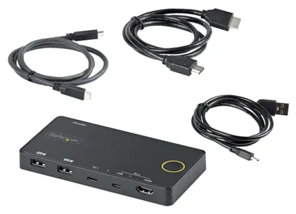 StarTech / KVM prepínač / 2-portový / USB-C hybrid / HDMI 2.0 / 4K 60Hz (SV221HUC4K)