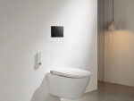 CERANO - Ovládacie tlačidlo splachovania Line k WC modulu Profi - sklo - čierna lesklá CER-8050BD80364