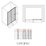 CERANO - Sprchové posuvné dvere Varone LINE Ľ/P - 6 mm - čierna matná, mliečne sklo - 90x195 CER-662662