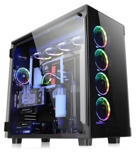Thermaltake View 91 RGB Riing čierna / Full tower / 4× USB 3.0, USB-C / 4× 140 mm RGB / bez zdroja / priehľadná bočnica (CA-1I9-00F1WN-00)