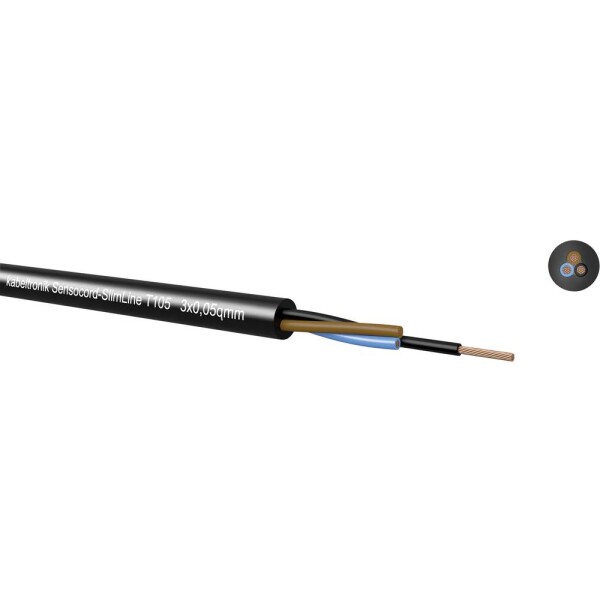 Senzorový kábel Kabeltronik 2430805T9 2430805T9-1 Sensocord®, 8 x 0.05 mm², čierna, metrový tovar; 2430805T9-1