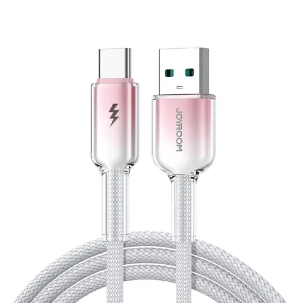 Joyroom S-A42 Crystal-Clear Series Nabíjací kábel USB-A (M) - USB-C (M) 3A 1.2m biela (6956116728168)