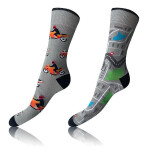 Veselé ponožky 2 páry CRAZY SOCKS 2x - BELLINDA - sivé 43 - 46