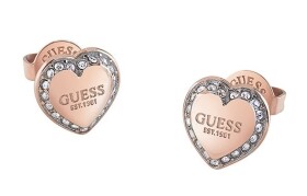 Guess Blyštivé srdiečkové náušnice Fine Heart JUBE01427JWRGT/U