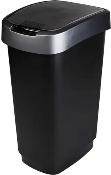 ROTHO Odpadkový kôš Twist sivý / 50 l / výklopné veko / na triedenie odpadu (1754508850)