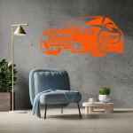 Veselá Stena Samolepka Auto Audi Farba: žltá, Veľkosť: 100 x 50 cm