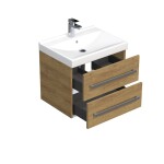 Kúpeľňová skrinka s umývadlom SAT Cube Way 60x53x46 cm dub Hickory CUBE46602DHVER CUBE46602DHVER