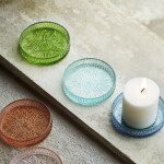 MADAM STOLTZ Sklenený podnos Colors Mintová