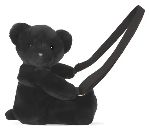 DÚDOU ET COMPAGNIE Plyšová taška cez rameno Medvedík čierna 30 cm / od 2 rokov (DC4377)