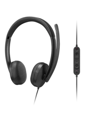 Lenovo VoIP Headset 5000 čierna / Drôtové slúchadlá / mikrofón / USB-C / stereo (4XD1R88995)