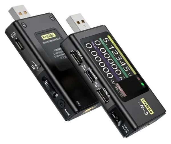 FNIRSI FNB58 čierna / USB tester nabíjania / USB-C PD 3.1 / Bluetooth (FNB58)