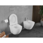MEXEN/S - Lena Závesná WC misa Rimless Tornado vrátane sedátka s slow slim, duroplast, biela lesk 30220500T