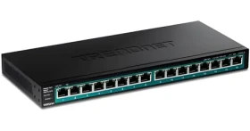 Trendnet 16-portový PoE+ switch bez ventilátora / Switch / 16x Gigabit PoE+ / 123 W / 32 Gbit/s (TPE-TG161H)