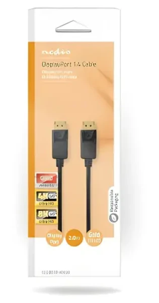 Nedis DisplayPort - DisplayPort čierna / Kábel DisplayPort / 8K / 60 Hz / 2 m (CCGB37014BK20)