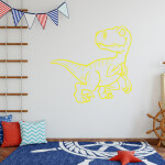 Veselá Stena Samolepka Dinosaurus Farba: béžová, Veľkosť: 60 x 56 cm