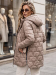 Dámska prešívaná bunda s odnímateľnou kapucňou, béžová, FashionStreet TY5793 M