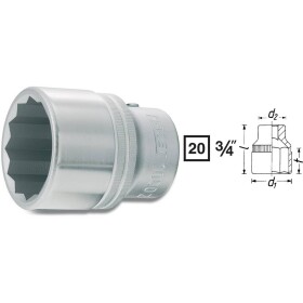 Hazet HAZET 1000AZ-1.13/16 vonkajší dvojitý šesťhran zásuvka 1 13/16 3/4 (20 mm); 1000AZ-1.13/16