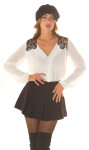 Sexy KouCla blouse with embroidery white 12