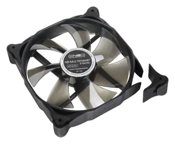 Noiseblocker Multiframe S-Series M12-2 čierna / 120mm / 19dB @ 1250 RPM / 51.21 CFM / 3-Pin (ITR-M12-2)