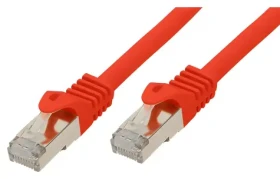 S-Conn BASIC-S Cat7 plochý 1 m červená / Patch kábel / U/FTP / RJ-45 / 600 MHz (BS75511-SLR)