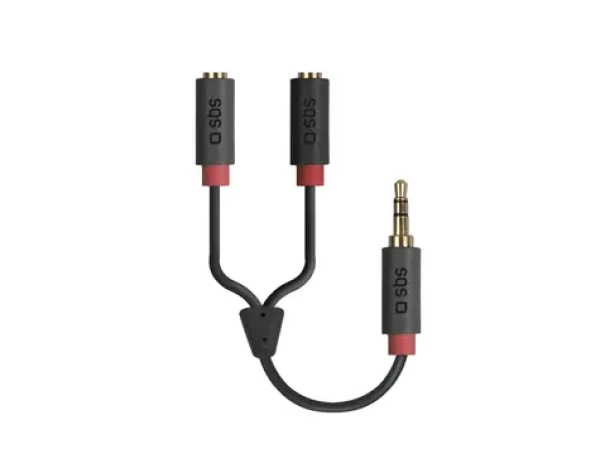 SBS Audio rozbočovací kábel 3.5mm jack červená (8018417212093)