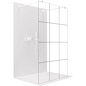 CERANO - Sprchová zástena Walk-in Onyx Duo Ľ/P - 8 mm - guľatá vzpera - biela matná, industriálne sklo - 150x200 CER-8050BD2172