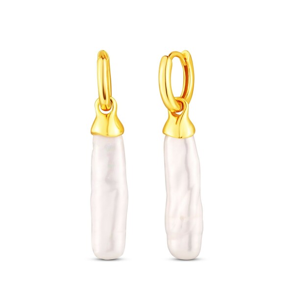 JwL Luxury Pearls Visiace pozlátené náušnice so sladkovodnou perlou 2v1 JL0855