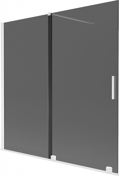 MEXEN/S - Velar dvojkrídlová posuvná vaňová zástena 160 x 150, grafit, biela 896-160-000-41-20