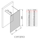 CERANO - Sprchová zástena Walk-in Onyx Duo Ľ/P - 8 mm - okrúhla vzpera - čierna matná, transparentné sklo - 50x200 CER-8050BD2364