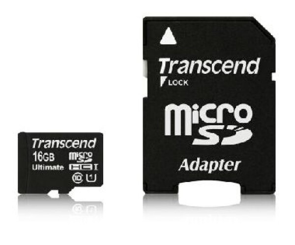 Transcend Ultimate Micro SDHC karta 16GB Class 10 UHS-I + adaptér (TS16GUSDHC10U1)