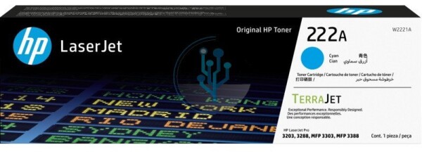HP HP 222A - Cyan - original - LaserJet - Tonerpatrone (W2221A) - fur Color LaserJet Pro MFP 3302fdn