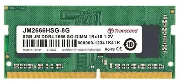 Transcend JetRam 8GB (1x8GB) 2666MHz / SODIMM / DDR4 / CL19 / 1.2V / 1Rx16 (JM2666HSG-8G)