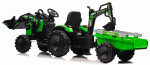 Mamido Mamido Detský elektrický traktor bager s prívesom Strong RC EVA kolesa 12V10Ah zelený