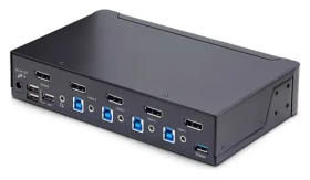 StarTech D86A2-4- Port-8K-KVM čierna / KVM switch / 4X DisplayPort / 8K 60Hz / USB (D86A2-4-PORT-8K-KVM)
