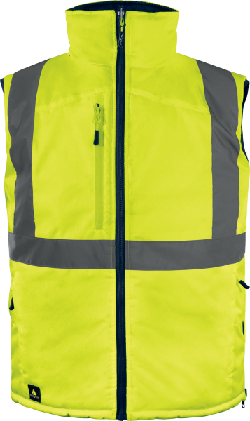Reflexná zateplená obojstranná vesta Delta Plus FIDJI 3 Farba: Oranžová, Veľkosť: 3XL (FIDJ3HVOR3X)