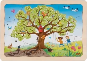 GOKI Viacvrstvové puzzle Jabloň v ročných obdobiach