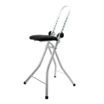 MSV skladacia stolička na žehlenie biela / nastaviteľná výška / oceľ / 91 cm (3700703930297)