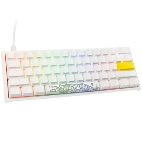 Ducky One 2 Pro Mini Cherry MX-Silent-Red biela / herná klávesnica / podsvietená / drôtová USB-C / US (DKON2061ST-SUSPDWWT2)