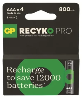 GP ReCyko Pro AAA HR03 800mAh 4ks / Nabíjacie batérie / NiMH / 1500+ nabíjacích cyklov (1032124080)