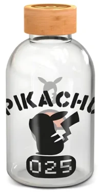 STOR Sklenená fľaša Pokémon 620 ml / Fľaša na pitie / Borosilikátové sklo / Skrutkovateľný uzáver (ST458EPM)