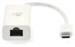 Nedis CCGB64950WT02 biela / Sieťový adaptér / USB-C / RJ45 / USB 3.2 Gen 1 / 1000 Mbps / 0,20 m (CCGB64950WT02)
