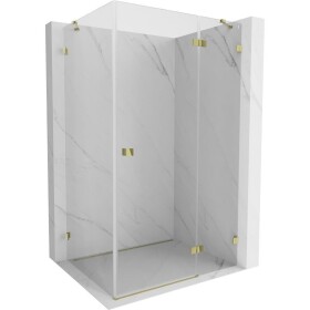 MEXEN/S - Lunar sprchovací kút dvere krídlové pravá 70 x 80, transparent, zlato 834-070-080-50-00-P