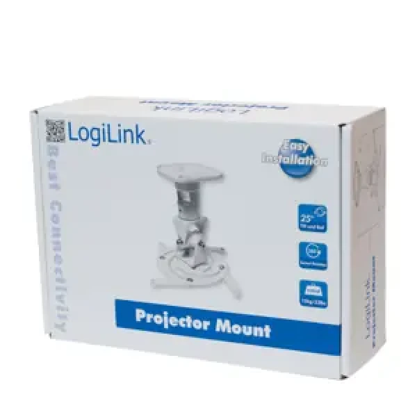 LogiLink BP0003 biela / Stropný držiak projektora / do 15 kg / náklon 0-25 ° / otočenie 360 ° (BP0003)