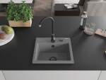MEXEN/S MEXEN/S - Milo granitový drez 1 435 x 410 mm, sivá, + čierny sifón 6505441000-71-B