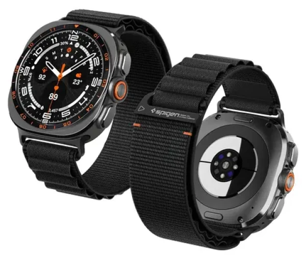 Spigen Fabric Band pre Samsung Galaxy Watch 9/8 46/44/40mm čierna / Remienok / nylon / kovová pracka (AMP11607)