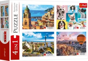 Trefl - Puzzle - Amalfi, Psie portréty, Blony NAD Kapadokiou a Park Güell