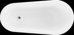 MEXEN/S - Retro voľne stojaca vaňa 150x73 cm biela / čierna chróm nohy , sifón chrom 53251507375-00