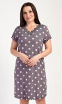 Dámska nočná košeľa s krátkym rukávom Polka dot hnědá 1XL
